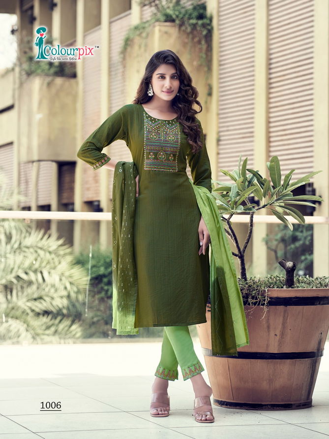 Saheli By ColourPix Heavy Rayon Kurti With Bottom Dupatta Catalog